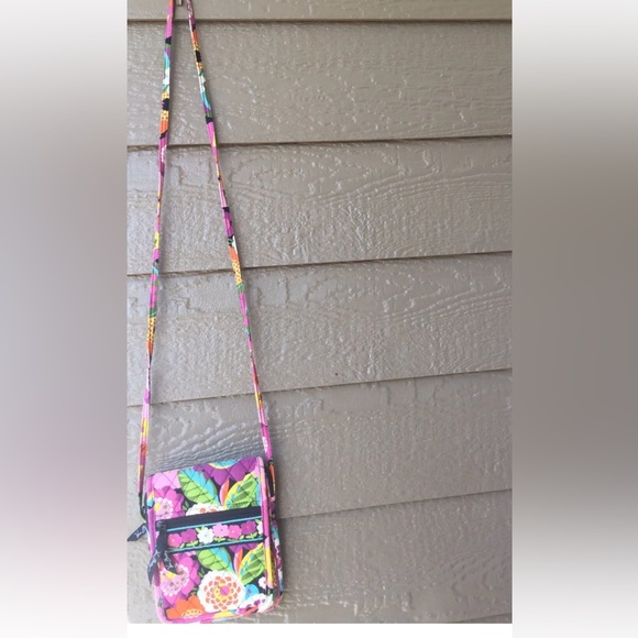 Vera Bradley Mini Hipster Crossbody Va Va Bloom Pink Purple Yellow Orgnizr Purse - Picture 6 of 6
